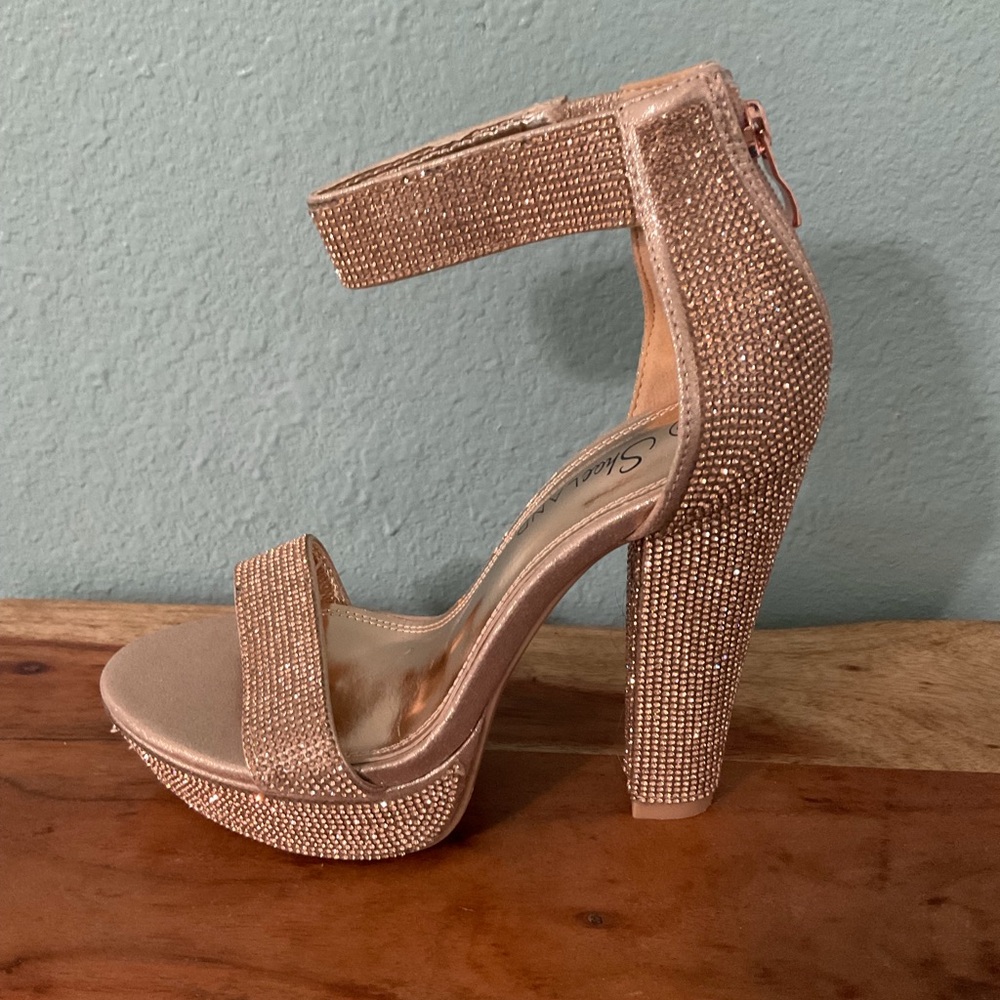 Gold Rhinestone Heels - Picture 5 of 8